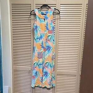 Tropical Print Sleeveless Maxi Dress petites